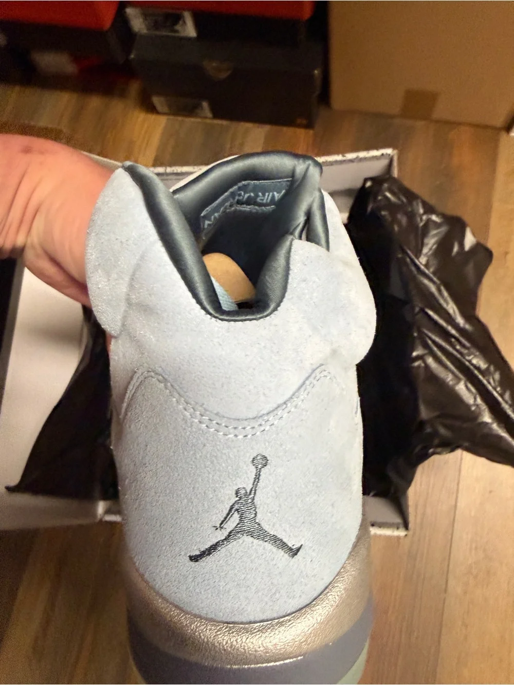 Jordan Men’s Light Blue Suede High-Top Sneakers